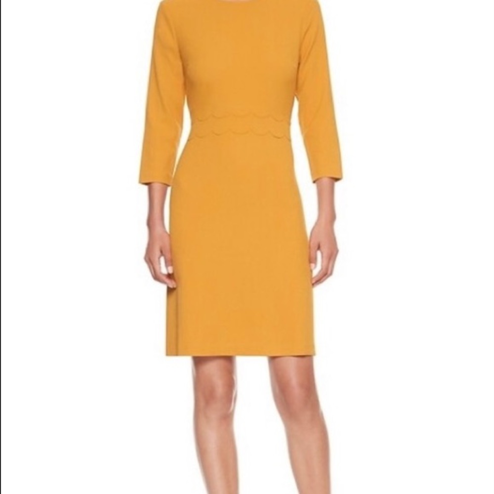 Banana Republic Yellow/Gold Scalloped Dress/Size 0P